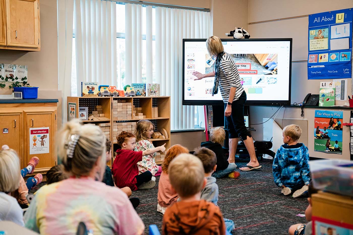 Children participating in classroom activities.