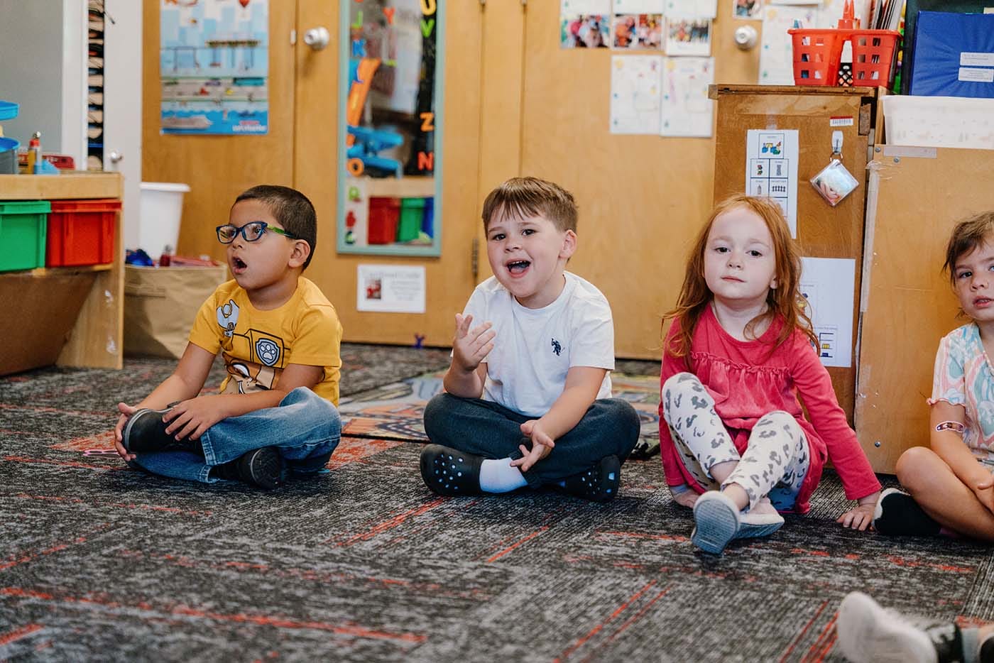 Children participating in classroom activities.